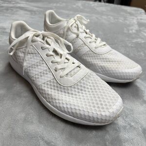 Adidas Men’s Size 14 Cloudfoam Lite Racer Sneakers White Mesh Running Shoes B747